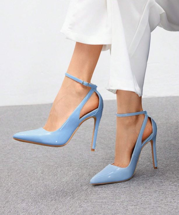 Korean-Inspired Women's Pointed-Toe High Heels with Straps