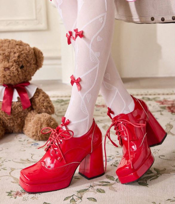 Chic Platform Pumps - Candy Red & Bubblegum Pink