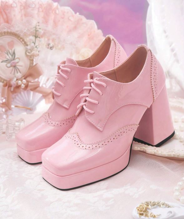 Chic Platform Pumps - Candy Red & Bubblegum Pink