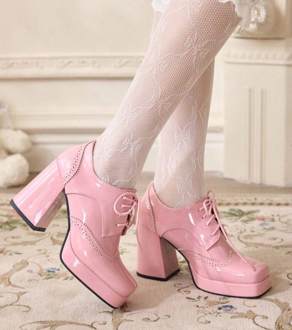 Chic Platform Pumps - Candy Red & Bubblegum Pink