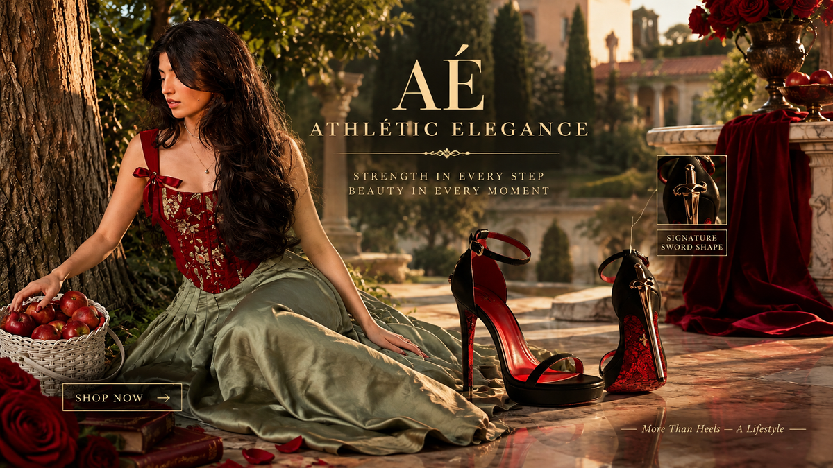 THE FEMME FATALE - GENUINE LEATHER GOLD DAGGER HEEL