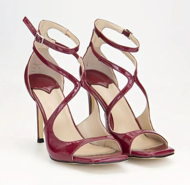Summertime Siren: Red & Black High-Heeled Cocktail Heels