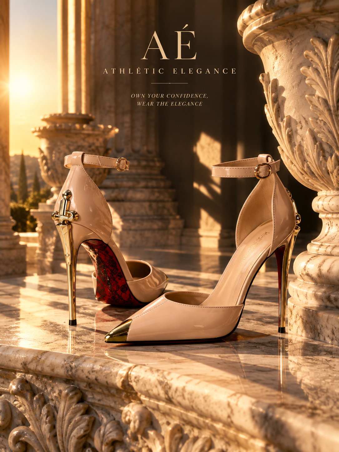 AURELIA’S TOUCH — GOLDEN TIP STILETTO (CHAMPAGNE & BLACK)
