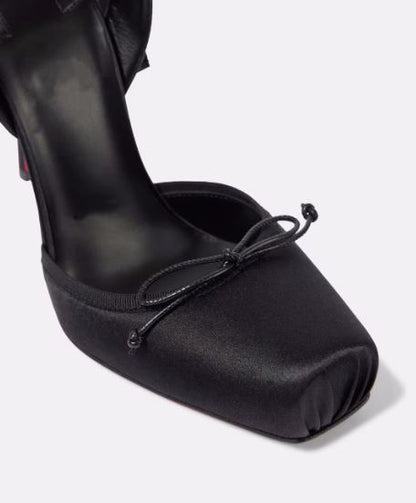 Satin Ballerina Red Bottom Lace-Up 🩰