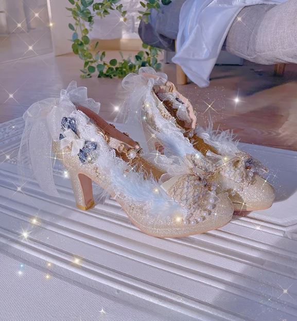 Belle’s Ballroom: Golden Glow Block Heel (Manwha Edition)