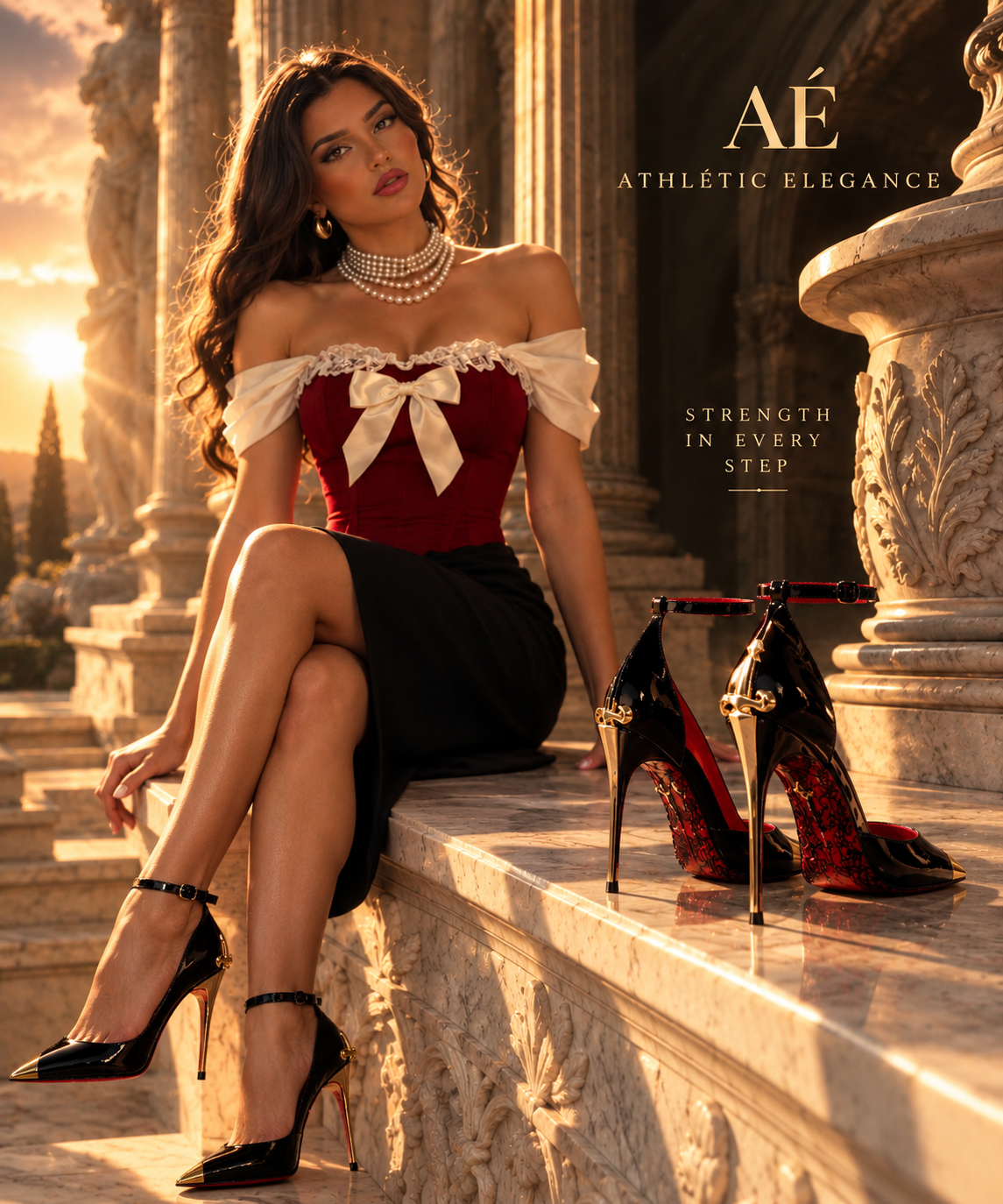 AURELIA’S TOUCH — GOLDEN TIP STILETTO (CHAMPAGNE & BLACK)