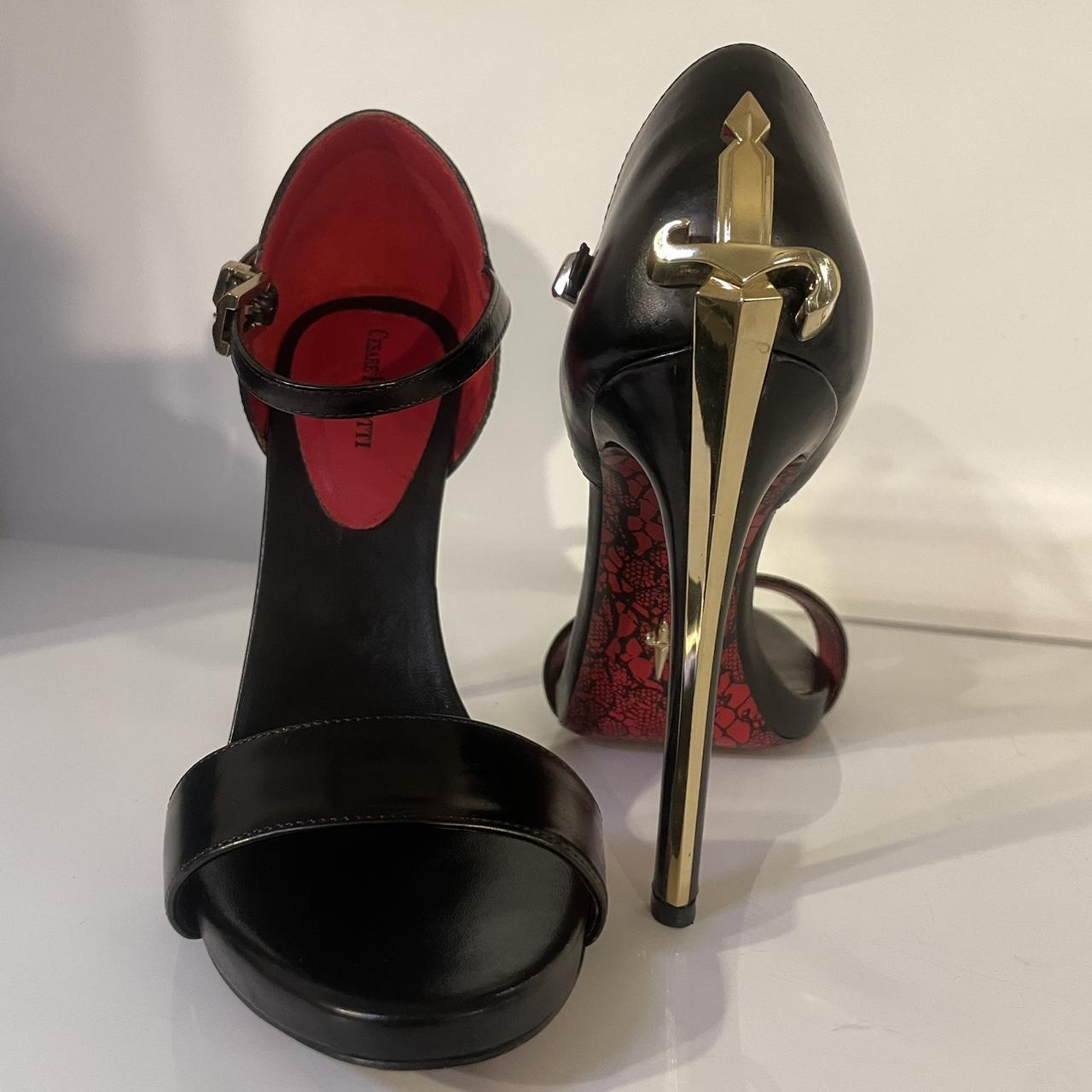 🗡️ LADY BLADE FAVOURITE VINTAGE 🗡️ Ankle-Strap Stilettos. Golden & Silver Dagger *LIMITED EDITION* ONLY 6 LEFT