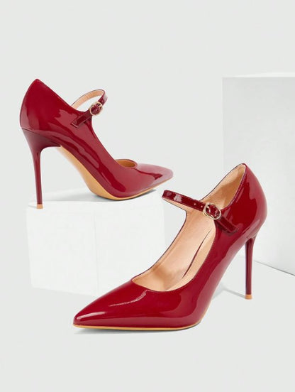 Sexy Classy Stiletto Heels  - Wine Red & Black - Perfect for Parties
