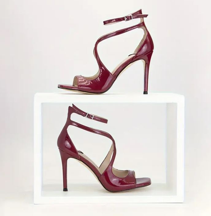 Summertime Siren: Red & Black High-Heeled Cocktail Heels