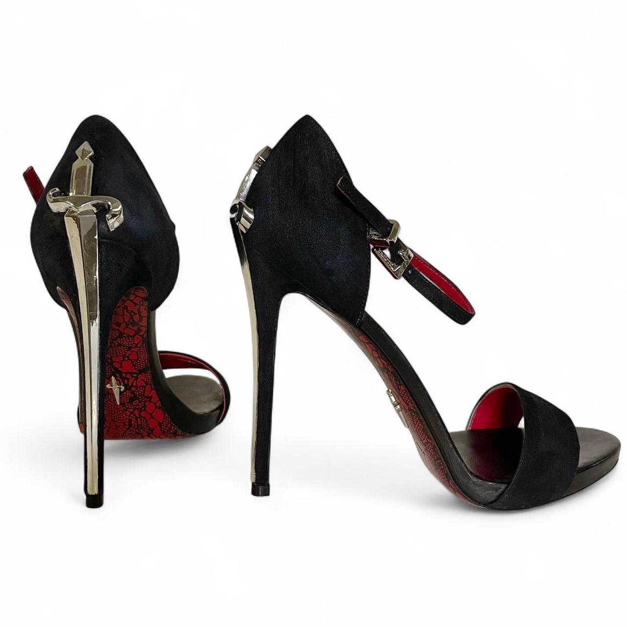 🗡️ LADY BLADE FAVOURITE VINTAGE 🗡️ Ankle-Strap Stilettos. Golden & Silver Dagger *LIMITED EDITION* ONLY 6 LEFT