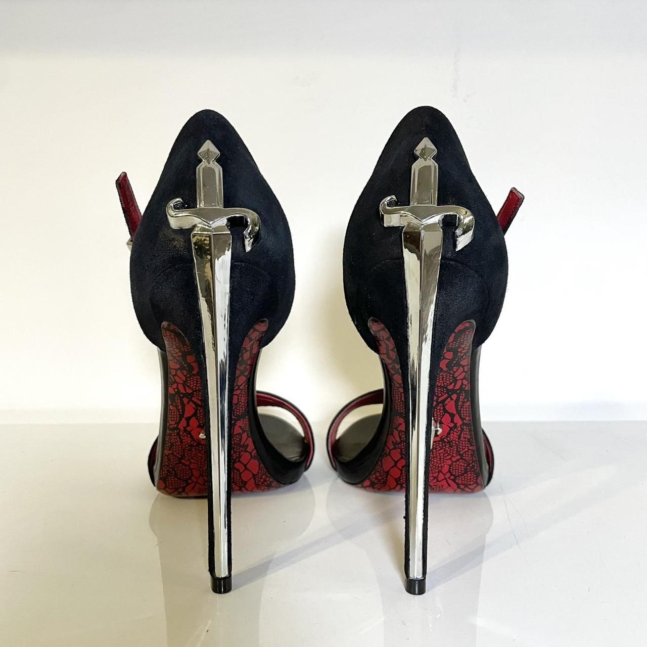 🗡️ LADY BLADE FAVOURITE VINTAGE 🗡️ Ankle-Strap Stilettos. Golden & Silver Dagger *LIMITED EDITION* ONLY 6 LEFT