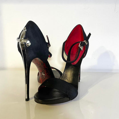 🗡️ LADY BLADE FAVOURITE VINTAGE 🗡️ Ankle-Strap Stilettos. Golden & Silver Dagger *LIMITED EDITION* ONLY 6 LEFT