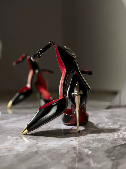 AURELIA’S TOUCH — GOLDEN TIP STILETTO (CHAMPAGNE & BLACK)