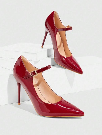 Sexy Classy Stiletto Heels  - Wine Red & Black - Perfect for Parties