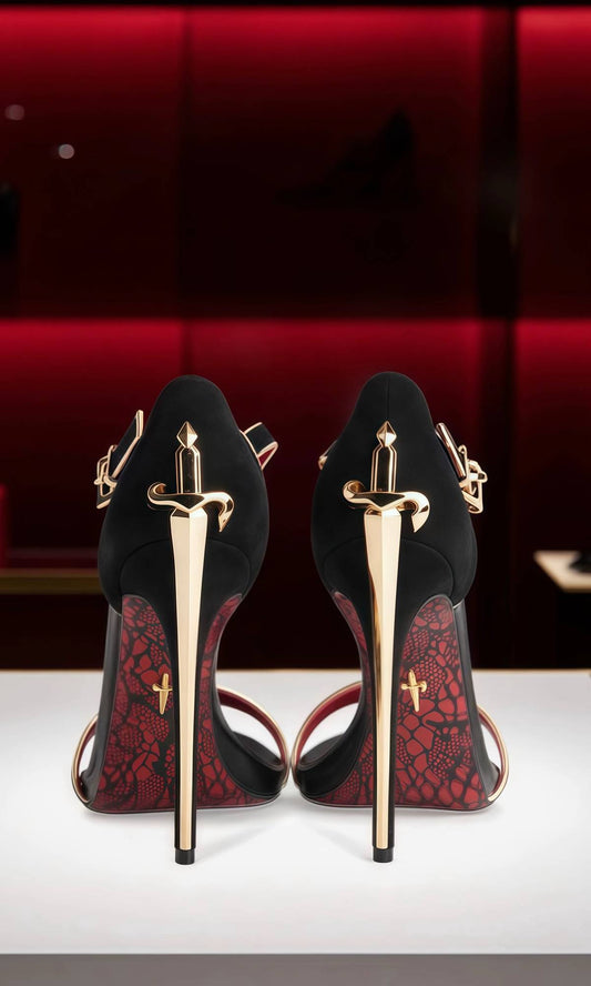 ⚜ CESARE PACIOTTI Ankle-Strap Collector's Piece - GOLDEN Dagger *LIMITED EDITION* ONLY 9 LEFT