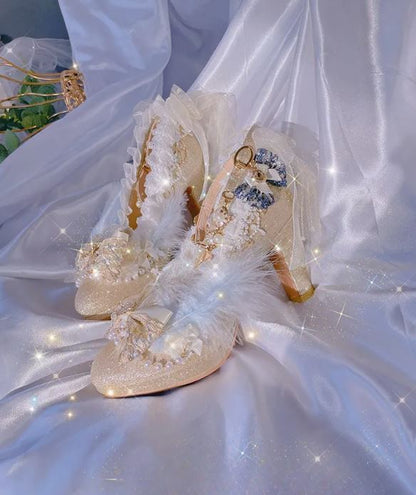 Belle’s Ballroom: Golden Glow Block Heel (Manwha Edition)