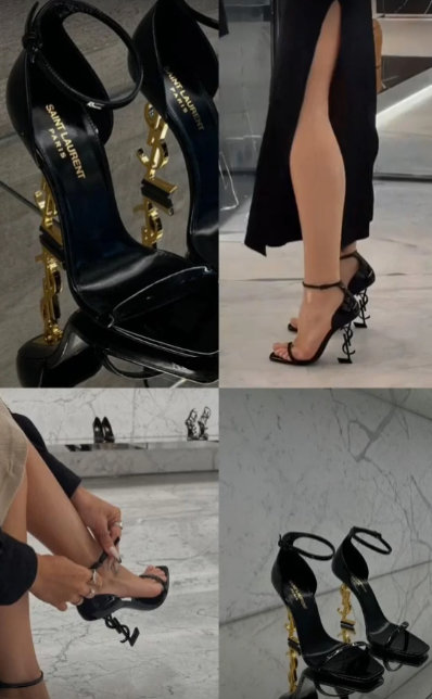 YSL-Inspired Gold-Plated Heels