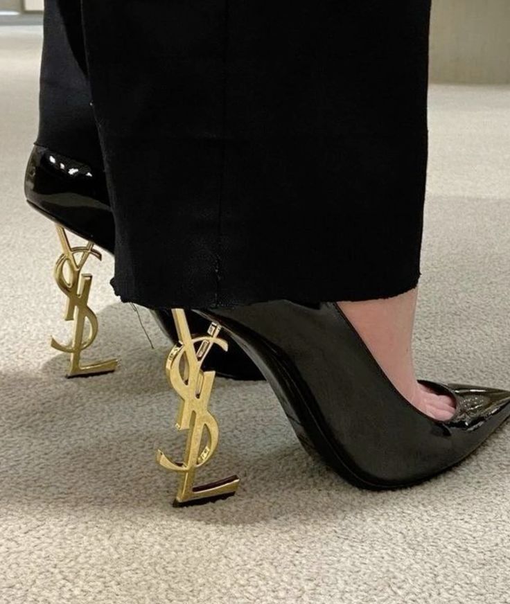 YSL-Inspired Gold-Plated Heels